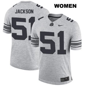 Women's NCAA Ohio State Buckeyes Antwuan Jackson #51 College Stitched Authentic Nike Gray Football Jersey FB20G77YI